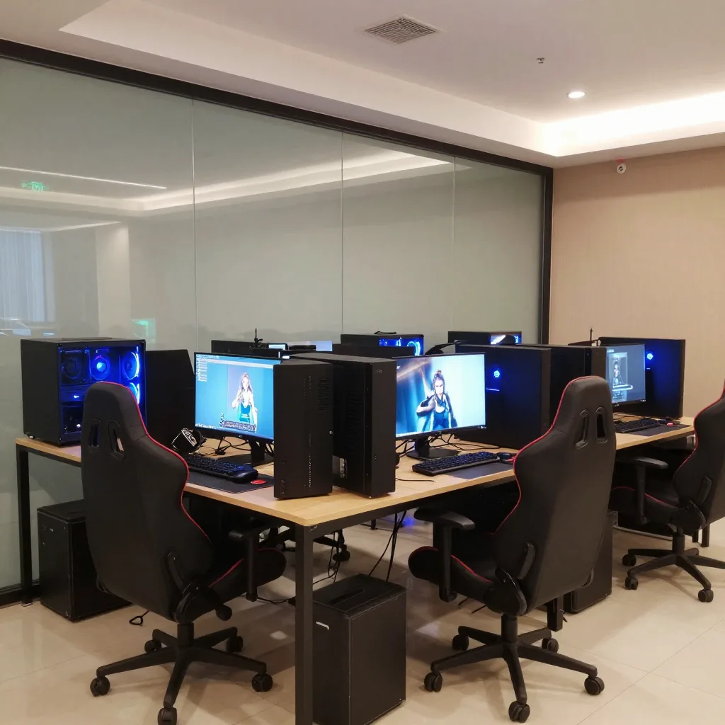 Empty gaming chairs at a quiet station bay waiting for the next crowned stack